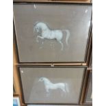 A pair of early 20th century charcoal and pastel studies of champion Welsh ponies by Lady Wentworth,