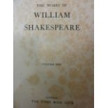 The Works of Shakespeare, 12 volumes, leather and cloth bound, published by The Times Book Club,