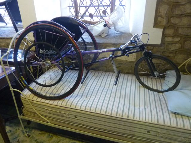 A Bromakin wheelchair racing tricycle with lightweight frame and slick rubber tyres - Image 2 of 2