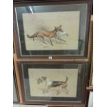 A pair of early 20th century charcoal and watercolour studies by Basil Nightingale, titled Crime and