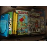 A collection of Rupert Bear books, Dandy Annuals and other vintage childrens books