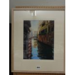 A pastel study by Christine Russell showing a Venetian canal scene, signed bottom right C G