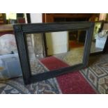 A contemporary Regency style wall mirror of rectangular form with reed moulded painted frame, etc 95