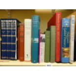 A collection of poetry books including The Oxford Library of English Poetry, three volumes, cased