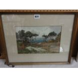 An early 20th century watercolour of a wooded landscape by Edwin Charles Pascoe Holman, signed