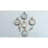 A silver open-faced pocket watch, Kay, Jones & Coy, Worcester & Locle, 935 standard, the white