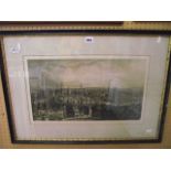 An early 20th century black and white engraving of a Bristol skyline after Charles Bird, signed in