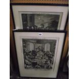 A set of four black and white engravings after William Hogarth from the Cruelty Series - First Stage