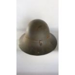 A 20th century military helmet, believed to be French, stamped to interior V M 5 41, also marked M