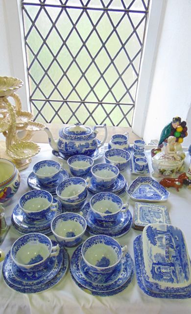 An extensive collection of Spode Italian pattern blue and white printed tea wares comprising teapot,