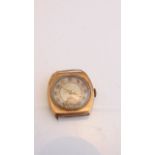 A lady's 9ct gold wristwatch, possibly Rotary, the silvered dial with applied gilt Arabic