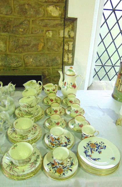 A Royal Worcester Astley pattern coffee set comprising coffee pot and cover, cream jug, sugar