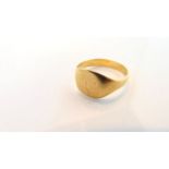 An 18ct gold signet ring, monogram worn, size R, 6.2g