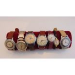 A miscellaneous collection of seven wristwatches, Ingersoll, various designs