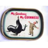 A vintage Guinness pub advertising tray with slogan "My Guinness, My Guinness, with popular