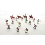 Vintage Britains and other painted lead models to include fourteen associated medieval knights,