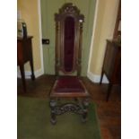 An antique walnut carolean style single chair