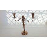 A three-light silver candelabrum, Barker Ellis Silver Co., Birmingham, 1964, the column stem