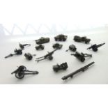 A quantity of vintage die cast model military vehicles, mostly Dinky to include a Dinky Centurion