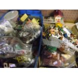 A large and varied collection of vintage plastic model farmyard effects to include livestock,