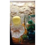 A large quantity (2 boxes) of mixed glassware to include a quantity of clear cut drinking glasses,