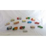 Fourteen vintage die cast model commercial vehicles to include examples by Dinky, Lesney, Spot On