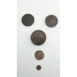 A cartwheel two pence VF, a cartwheel penny VF, another, Elizabeth I sixpence with rose and dated