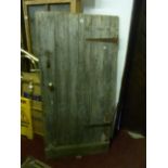 An old weathered pine ledge and brace door, 168 cm high x 83 cm wide approximately