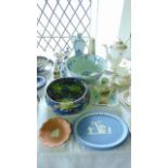 A collection of 19th century and other ceramics including an early 19th century Delft type tin