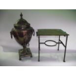 A good quality 19th century copper urn shaped samovar, the finial lid set above two looping handles,