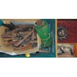 A collection of hand tools, Stanley planes, etc