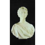 A 19th century Copeland Parian ware bust of Queen Victoria with impressed inscription to the