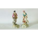 A pair of 19th century continental figures, probably by Samson, of a goat herd and shepherdess, both