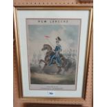 A late 19th century oil painting on board, equestrian study of a solider of the 17th Lancers