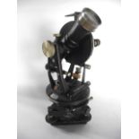 An early 20th century sextant by E R Watts & Sons, No 28228, the Japanned mount B514, 33 cm tall