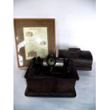 An oak cased early 20th century Edison standard phonograph, Serial No 540675 (AF) together with a