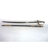 A 1845 pattern Victorian British Infantry officers sword, with gilt hilt, sharkskin grip, the