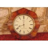 A 19th century mahogany dial clock with 8 day fusee time piece, the dial marked Bevan of Birkenhead,