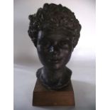 Jack B Chalker MBE 1918 - 2014, a 20th century bronze bust depicting a boy, raised on a simple