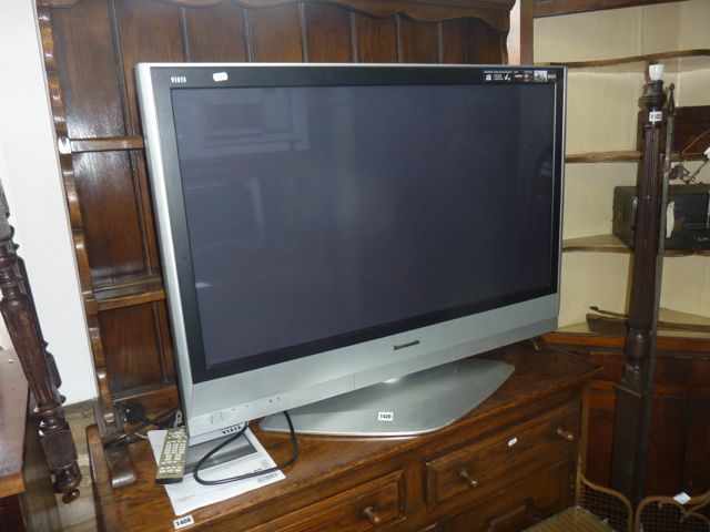 A Panasonic Viera flatscreen television, model number TH-42PX60B