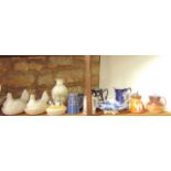 A collection of 19th century and other ceramics including a late Victorian Minton's jug and basin