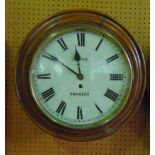 A 19th century dial clock with moulded casework, painted dial and fusee movement