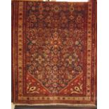 A blue ground Persian wool runner with multi medallion detail, 280 x 113 cm approx