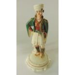 An unusual 19th century Staffordshire model of a theatrical style male character in Turkish style