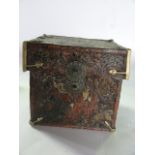 An early 19th century fine quality Mongol-Tibetan Buddhist Lamas travelling case. Yak leather