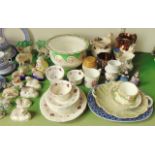 A collection of 19th century and other ceramics including an early 19th century jug with printed and