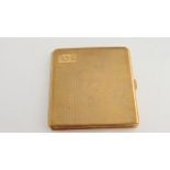 A 9ct gold cigarette case, Deakin & Francis Ltd, Birmingham, of square form, with engine-turned