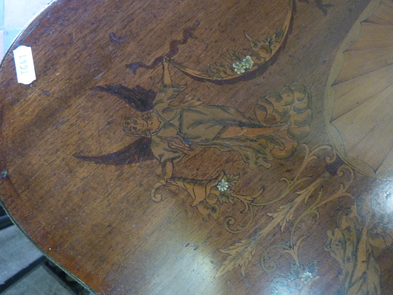 A 19th century mahogany occasional table the rectangular top of waisted form with extensive - Image 3 of 3