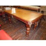 A Victorian mahogany dining/billiard table of quarter size, the detachable top revealing a slate