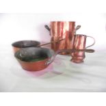 Antique domestic wares/kitchenalia to include a heavy lined beaten copper boiling pan of cylindrical